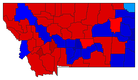 1932 Montana County Map of General Election Results for State Treasurer