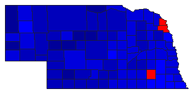 1996 Nebraska County Map of General Election Results for President