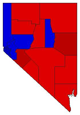 1960 Nevada County Map of General Election Results for President