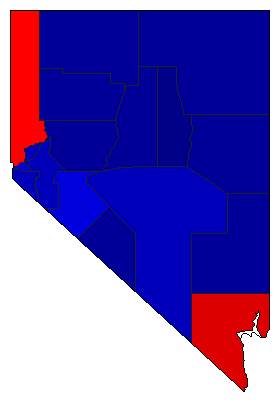 2016 Nevada County Map of General Election Results for President