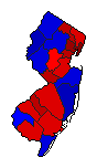 2017 New Jersey County Map of General Election Results for Governor