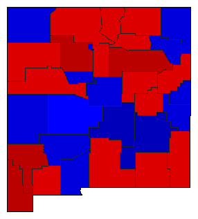 1968 New Mexico County Map of General Election Results for State Auditor