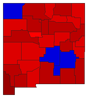 1970 New Mexico County Map of General Election Results for State Auditor