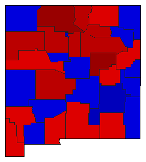 1974 New Mexico County Map of General Election Results for State Auditor