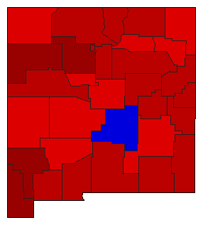 1964 New Mexico County Map of General Election Results for State Treasurer