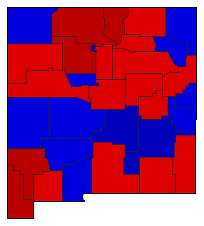 1966 New Mexico County Map of General Election Results for State Treasurer