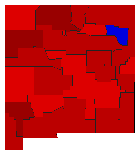 1974 New Mexico County Map of General Election Results for State Treasurer
