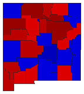 1998 New Mexico County Map of General Election Results for State Treasurer
