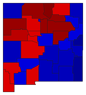 2010 New Mexico County Map of General Election Results for State Treasurer