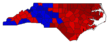1984 North Carolina County Map of General Election Results for State Auditor