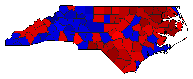 1996 North Carolina County Map of General Election Results for State Auditor