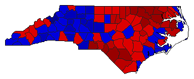 2000 North Carolina County Map of General Election Results for State Auditor