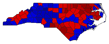 2004 North Carolina County Map of General Election Results for State Auditor