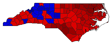 1968 North Carolina County Map of General Election Results for Agriculture Commissioner