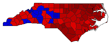 1984 North Carolina County Map of General Election Results for Agriculture Commissioner