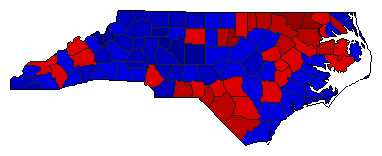2008 North Carolina County Map of General Election Results for Agriculture Commissioner
