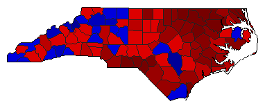 1914 North Carolina County Map of General Election Results for Senator