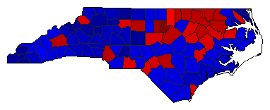 2020 North Carolina County Map of General Election Results for Governor