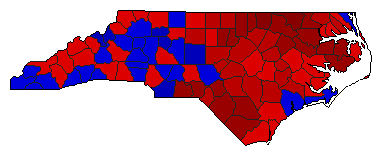 2004 North Carolina County Map of General Election Results for Secretary of State