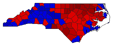 2004 North Carolina County Map of General Election Results for State Treasurer