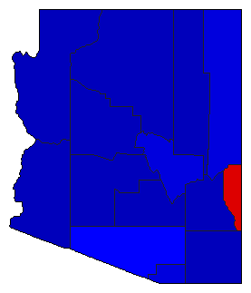 1972 Arizona County Map of General Election Results for President