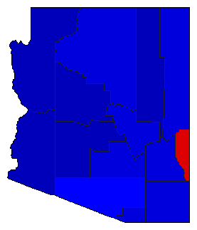 1980 Arizona County Map of General Election Results for President