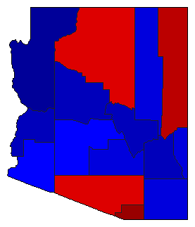 2016 Arizona County Map of General Election Results for President