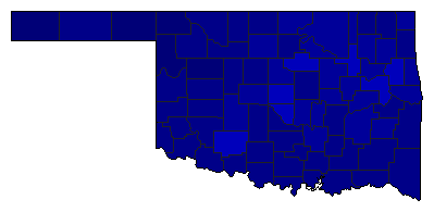 2018 Oklahoma County Map of General Election Results for State Treasurer