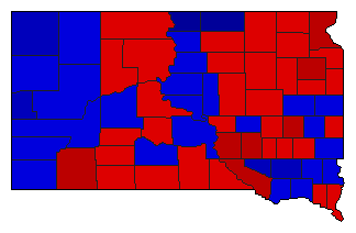 1958 South Dakota County Map of General Election Results for State Auditor