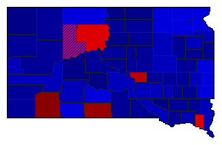 2022 South Dakota County Map of General Election Results for State Auditor