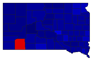 1984 South Dakota County Map of General Election Results for Senator
