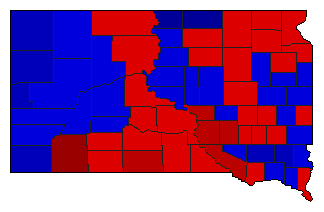 1964 South Dakota County Map of General Election Results for Governor
