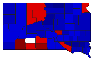 1978 South Dakota County Map of General Election Results for State Treasurer
