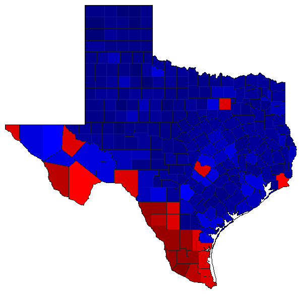 2014 Texas County Map of General Election Results for Attorney General