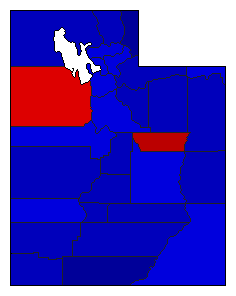 1968 Utah County Map of General Election Results for President
