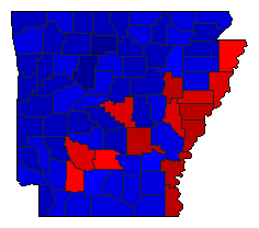 2014 Arkansas County Map of General Election Results for State Auditor