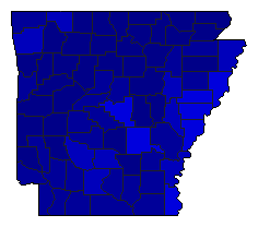2018 Arkansas County Map of General Election Results for State Auditor