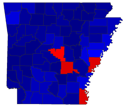 2022 Auditor of State General Election - Arkansas Election County Map