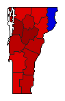 2022 Vermont County Map of General Election Results for State Auditor