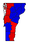 1998 Vermont County Map of General Election Results for Secretary of State