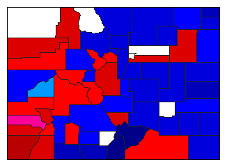 1902 Colorado County Map of General Election Results for State Auditor