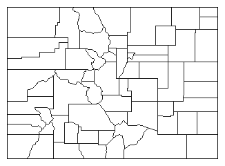 1876 Colorado County Map of General Election Results for Attorney General