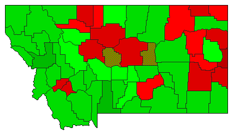 2016 Montana County Map of Democratic Primary Election Results for President
