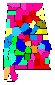1946 Alabama County Map of Democratic Primary Election Results for Governor