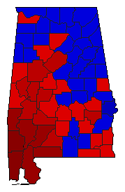 2006 Alabama County Map of Democratic Primary Election Results for Attorney General