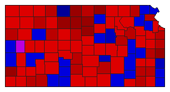 1994 Kansas County Map of Democratic Primary Election Results for Secretary of State