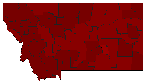 2008 Montana County Map of Democratic Primary Election Results for Governor