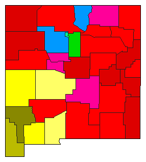 2014 New Mexico County Map of Democratic Primary Election Results for Governor
