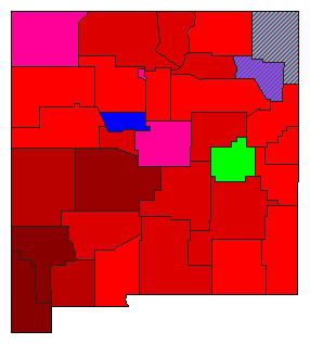 2018 New Mexico County Map of Democratic Primary Election Results for Lt. Governor