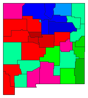 2006 New Mexico County Map of Democratic Primary Election Results for Secretary of State
